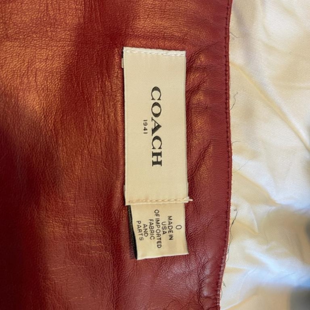 COACH High Waisted Lambskin Moto Skirt - Picture 9 of 11